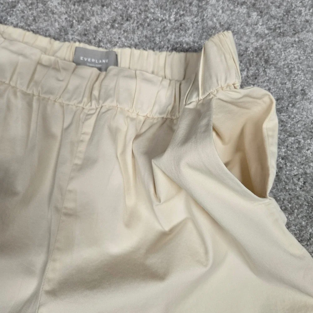 Everlane Easy Short Cream Bone Organic Cotton Elastic Waist Pull On Shorts Sz 8